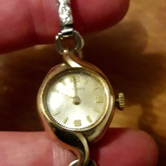 Vintage Antique Art Deco Ladies Wittnauer 17J 10K Gold Plate Watch - Working - Picture 3 of 8